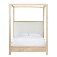 Augustine Beach House Canopy Bed - Bleached White