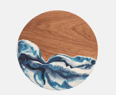 Austin Blue Swirled Cake Stand - Two Sizes - Our Boat House