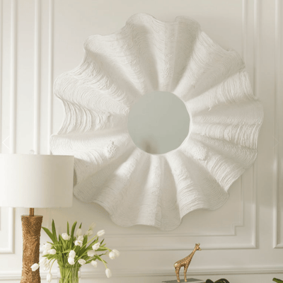Ava White Round Mirror - Our Boat House