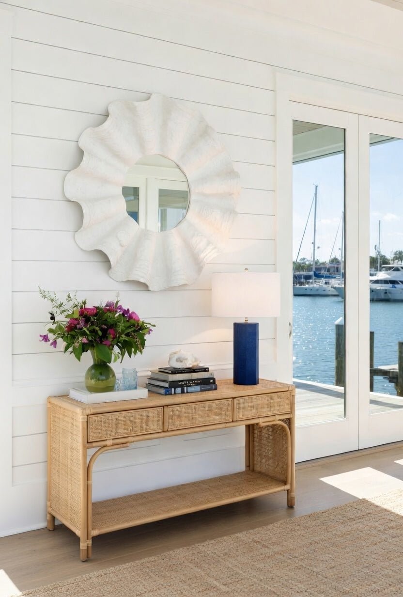 Aviva White Round Mirror - Our Boat House