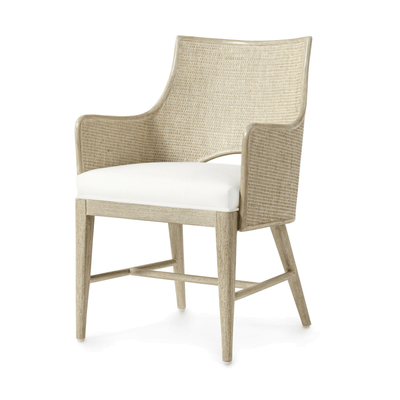 Avon Dining Arm Chair - Cerused White - Our Boat House