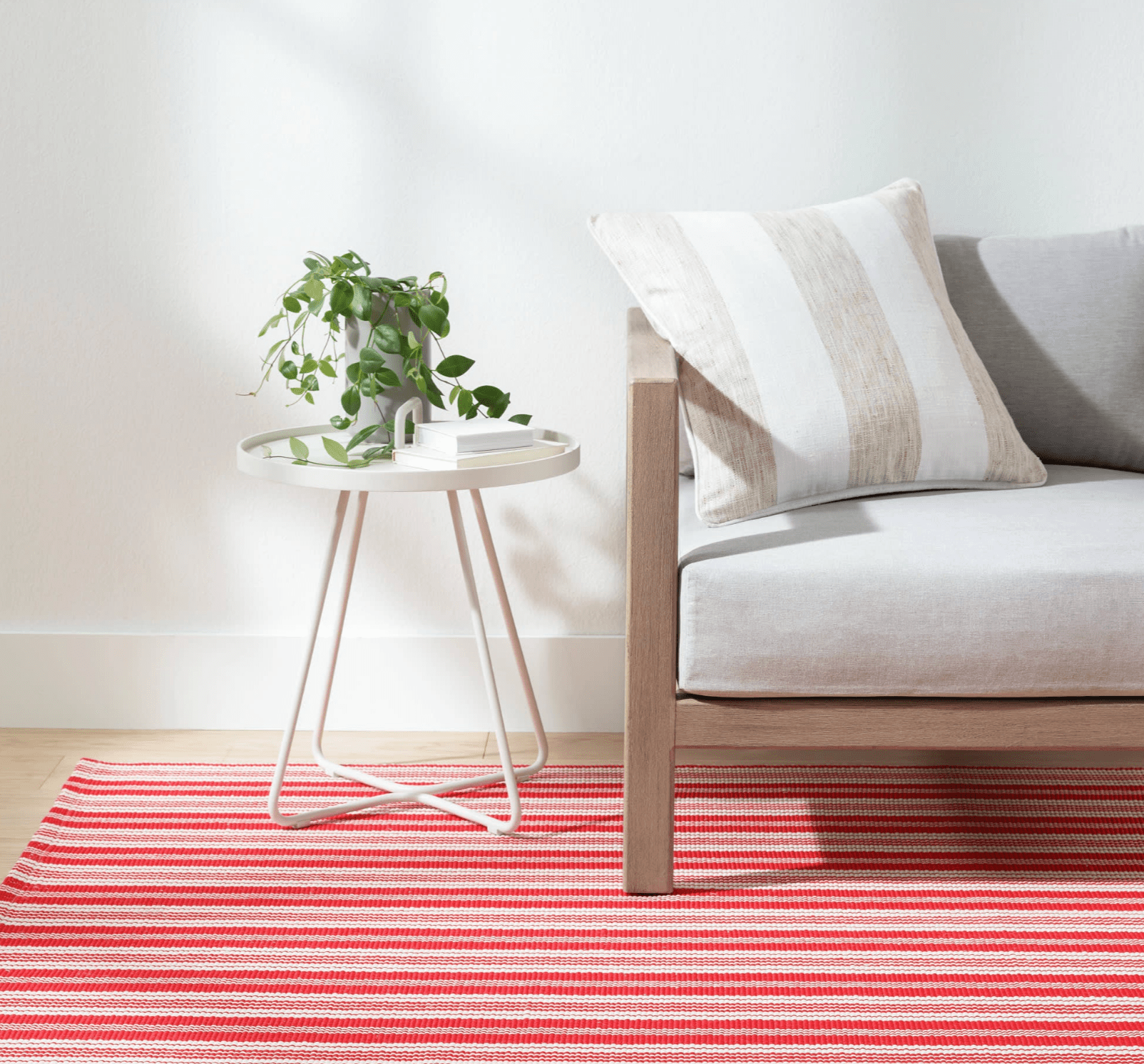 Awning Stripe Indoor/Outdoor Decorative Pillow Cover - Natural - Our Boat House