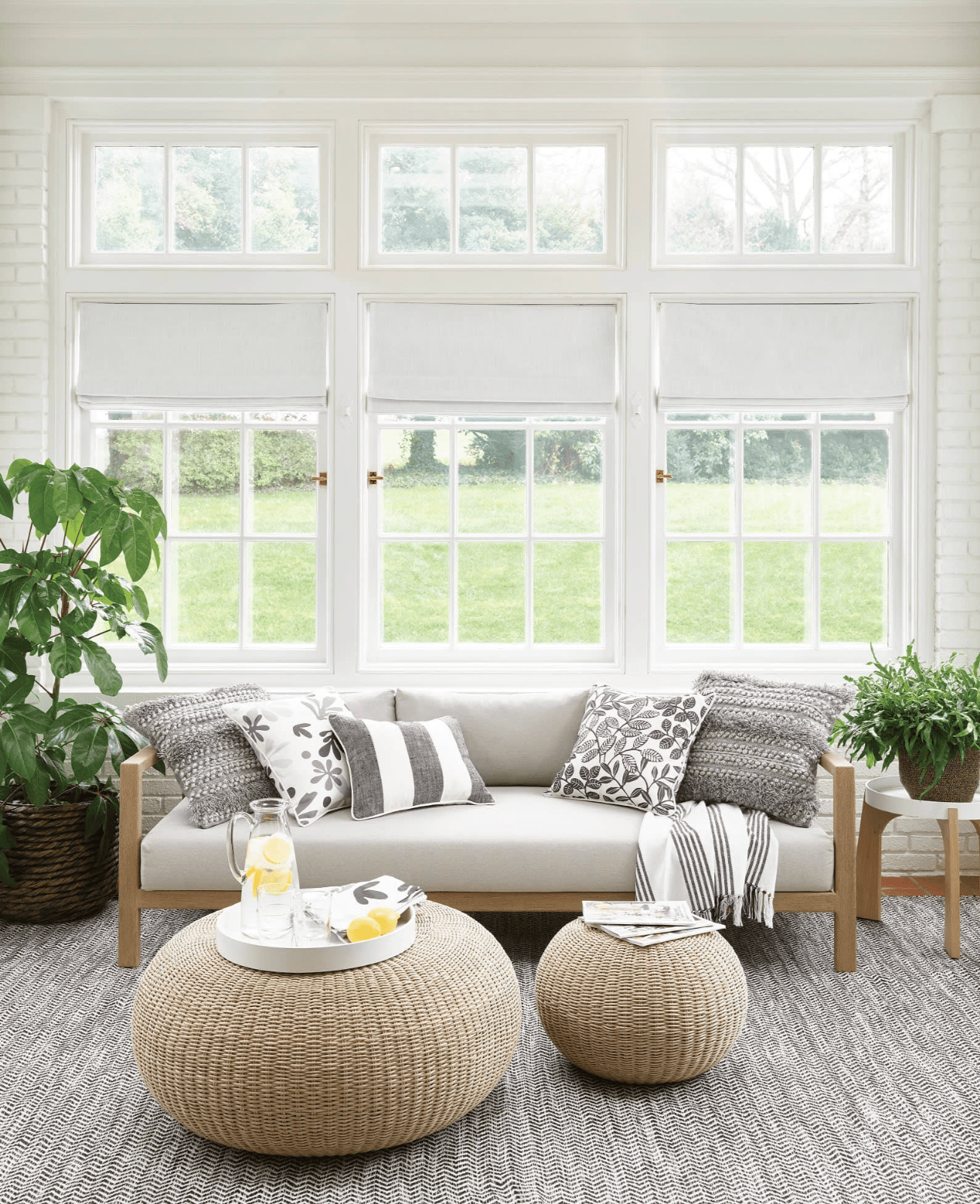 Awning Stripe Indoor/Outdoor Decorative Pillow Cover - Natural - Our Boat House