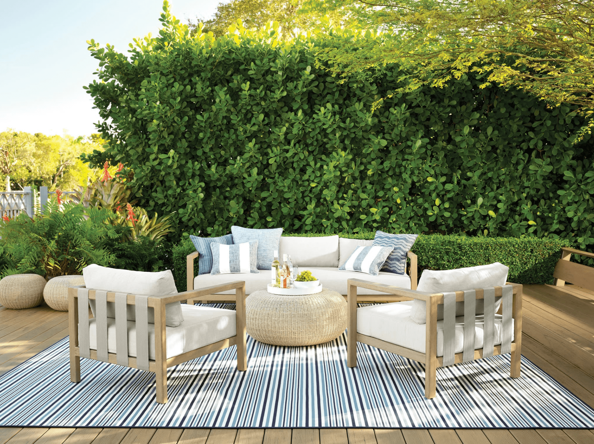 Awning Stripe Indoor/Outdoor Decorative Pillow Cover - Natural - Our Boat House