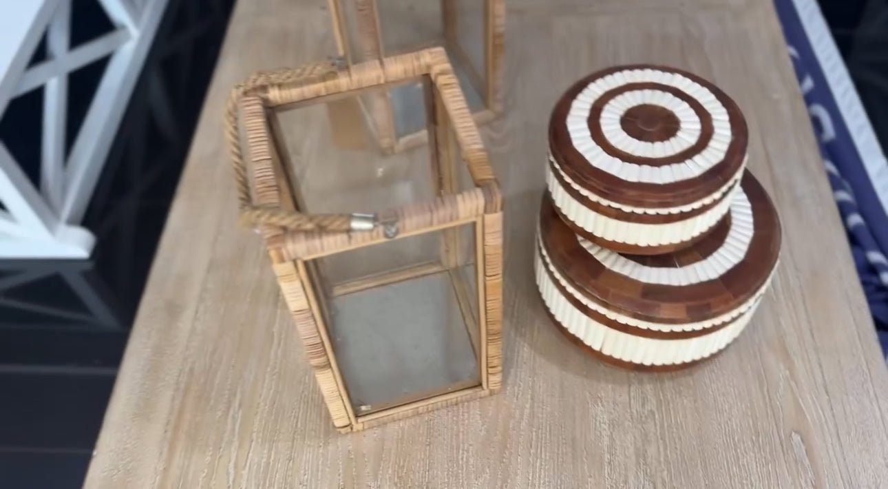 Bali Bone Decorative Boxes S/2 - coastal inspired home furnishing