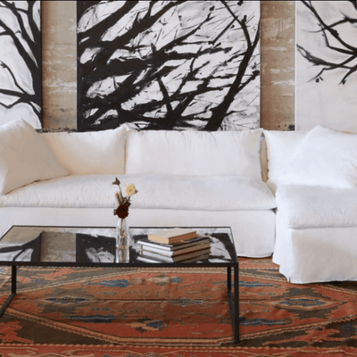 Bali Slipcovered Sectional 139in x 68in w/ LAF Chaise Lounge - Our Boat House