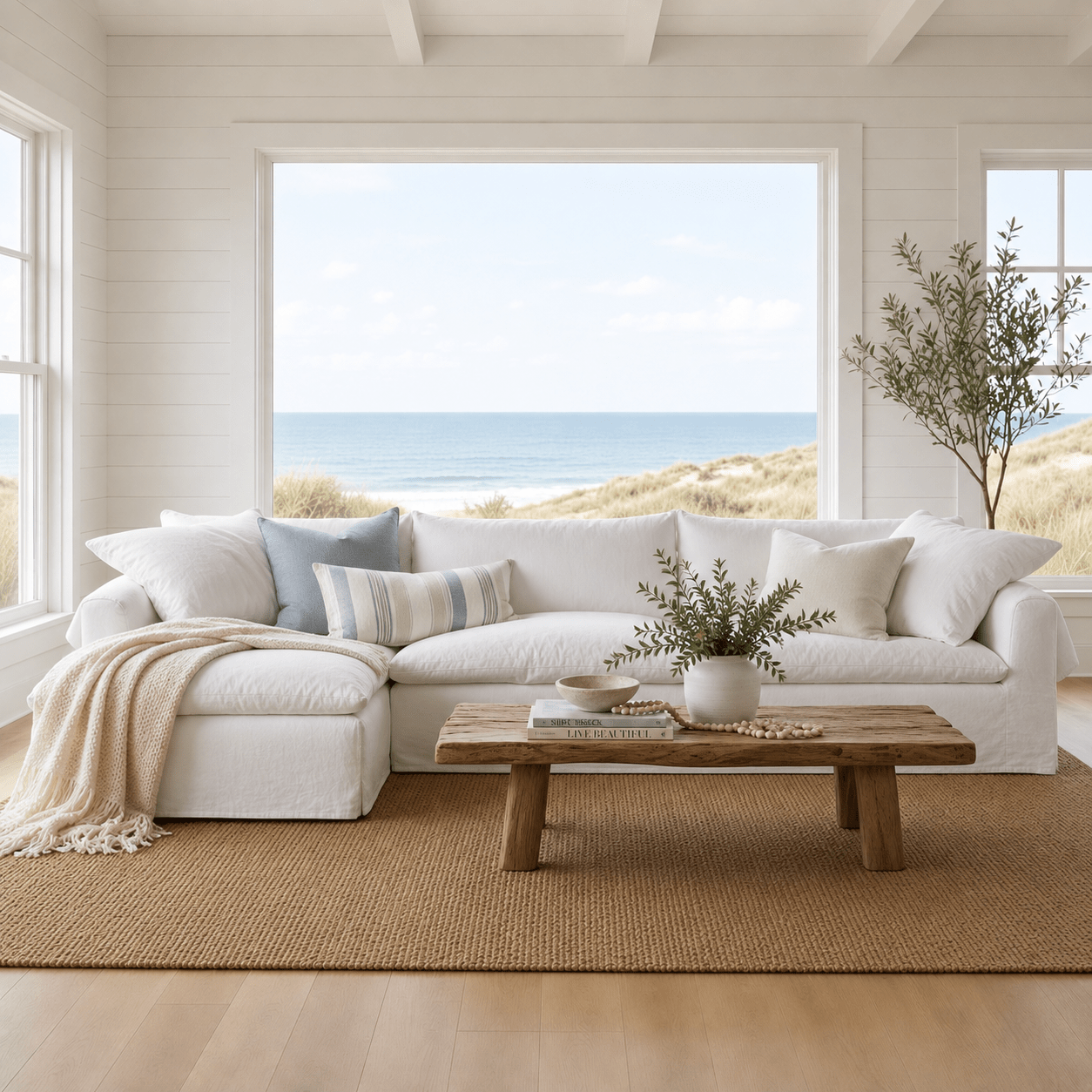 Bali Slipcovered Sectional w/Chaise - Our Boat House