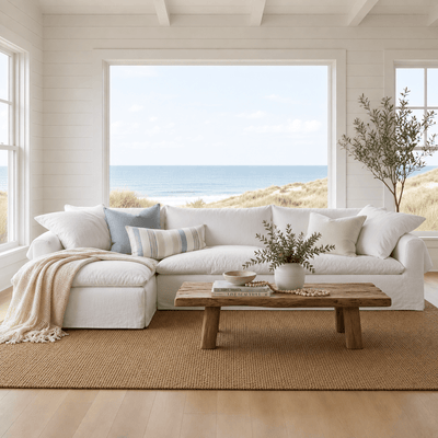 Bali Slipcovered Sectional w/Chaise - Our Boat House