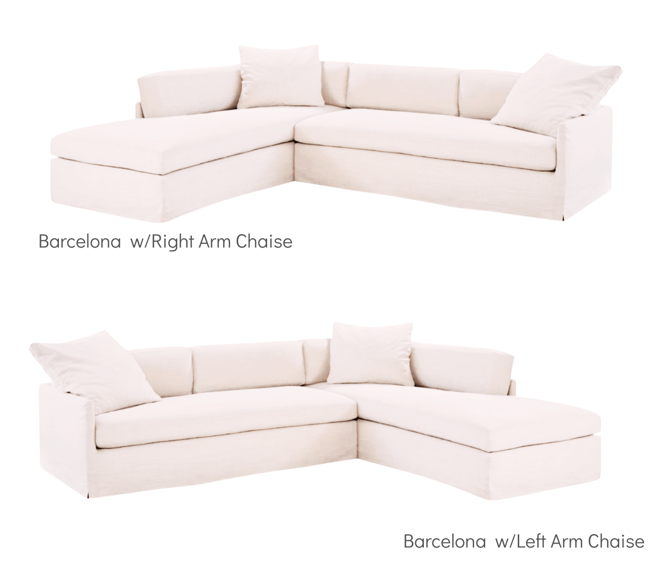 Barcelona Slipcovered Sectional w/Lounge - Our Boat House