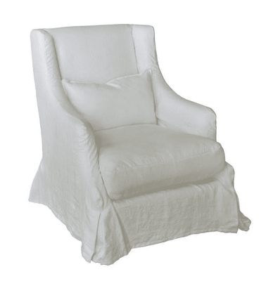 Barent's Island Belgium Linen Slipcovered Accent Chair - Our Boat House
