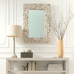 Bedford Rectangular Oyster Shell Mirror - Three Sizes - Our Boat House