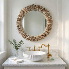 Bedford Round Oyster Shell Mirror - Our Boat House
