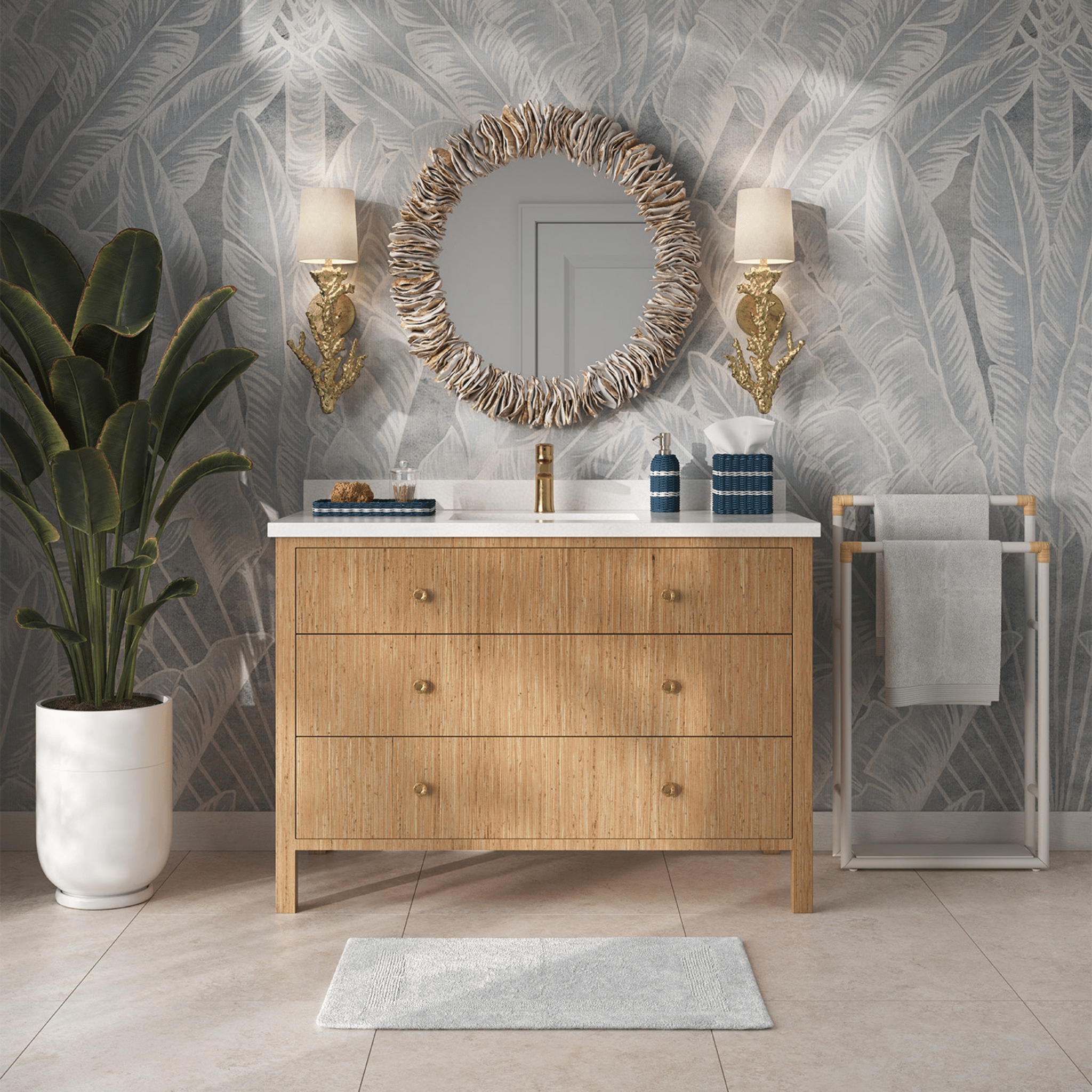 Bedford Round Oyster Shell Mirror - Our Boat House