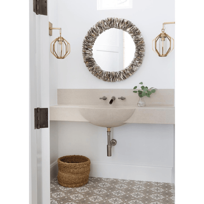 Bedford Round Oyster Shell Mirror - Our Boat House