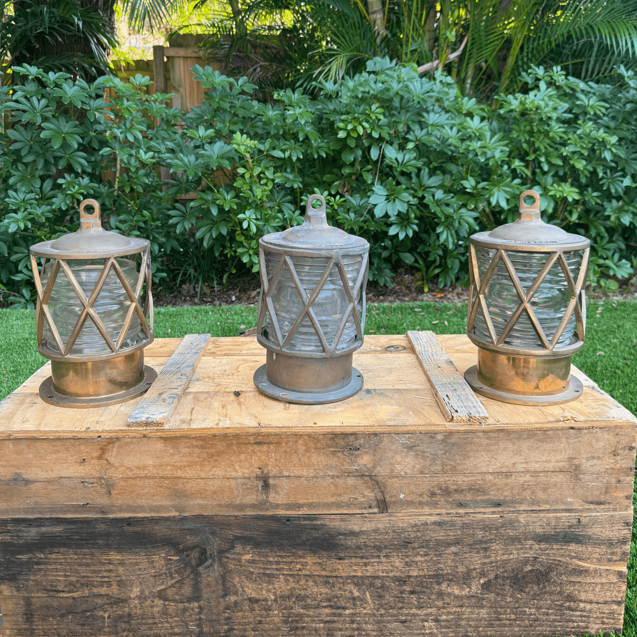 Belfast Brass Piling/Dock Light - Weathered as is - 4 available - Our Boat House