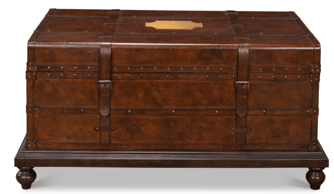 Berenger Leather Trunk Coffee Table - Our Boat House