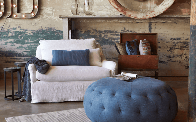 Bermuda 50in Slipcovered Chair & A Half - Our Boat House