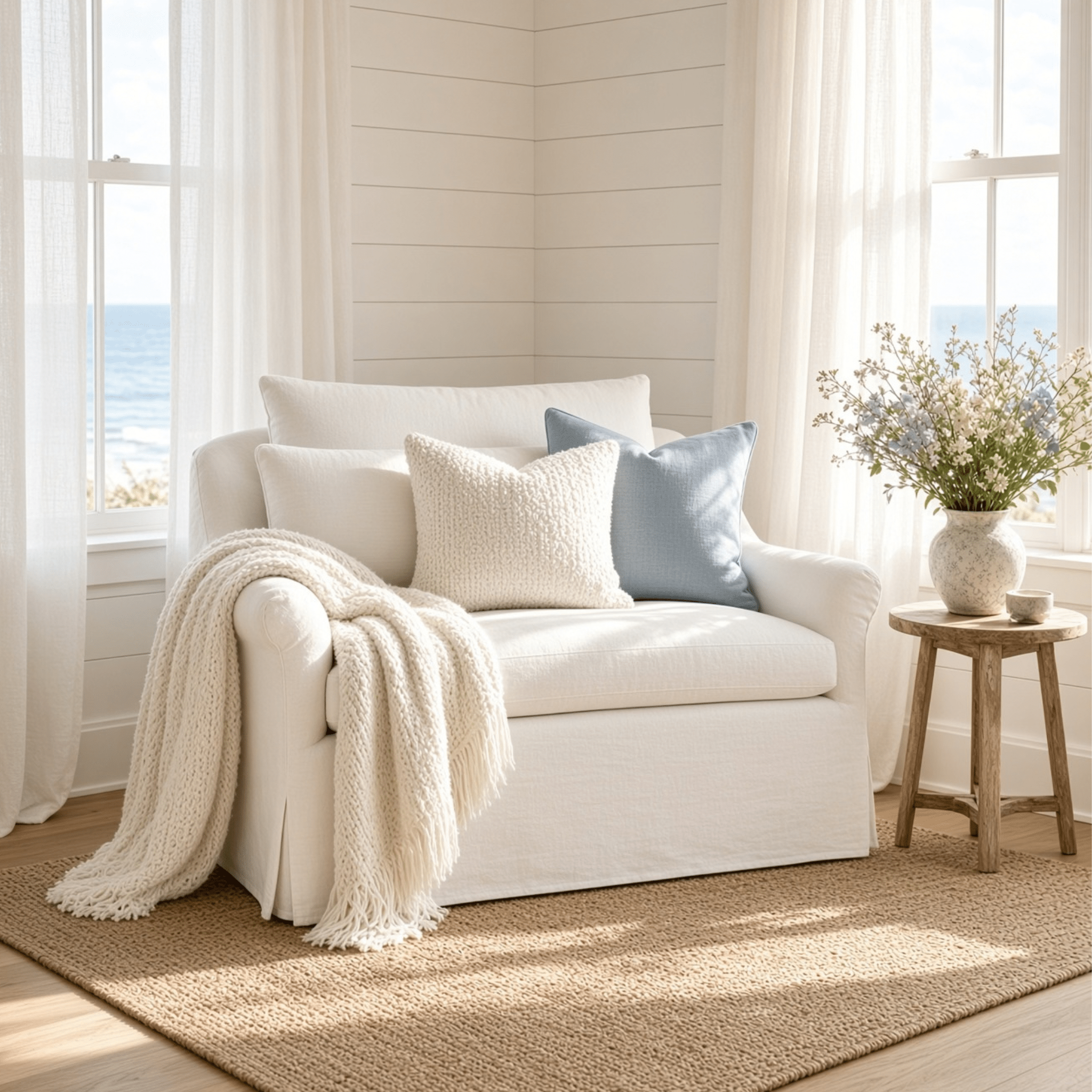 Bermuda Slipcovered Chair & A Half - Our Boat House