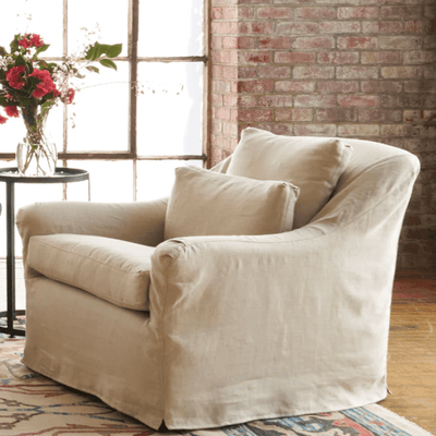 Bermuda Slipcovered Swivel Chair - Our Boat House