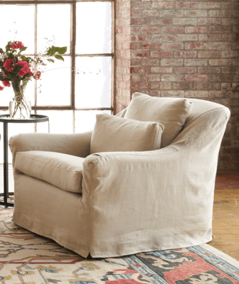 Bermuda Slipcovered Swivel Chair - Our Boat House