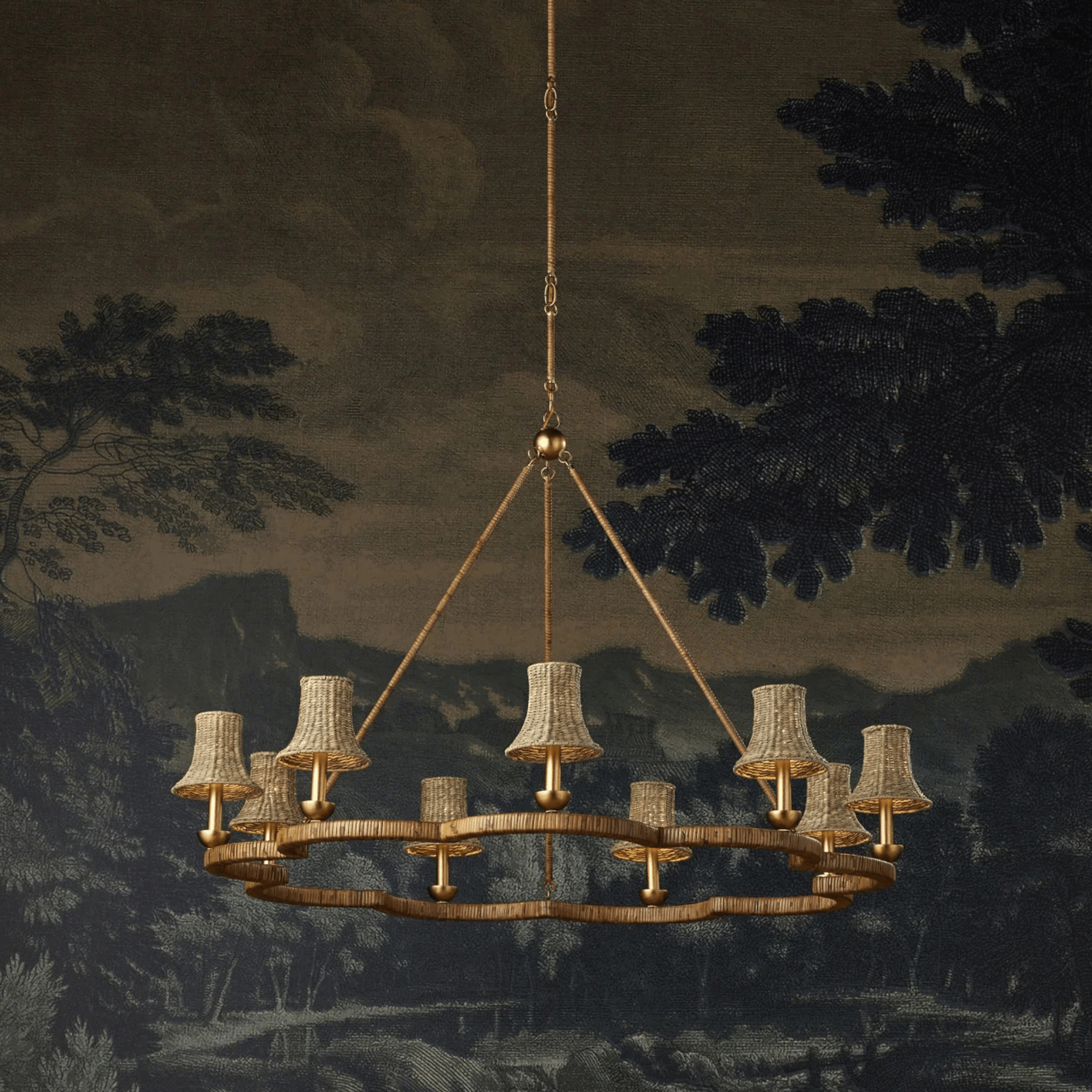 Bianca Abaca Rope Scalloped Chandelier - coastal inspired home furnishing lifestyle
