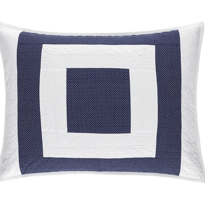 Birch Point Navy Quilted Sham - Our Boat House