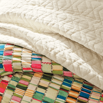 Birdie Natural Quilted Coverlet - Our Boat House