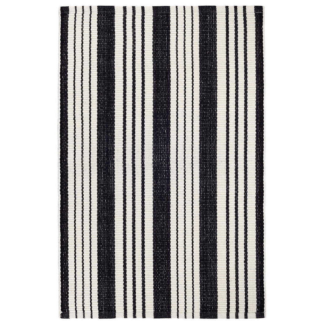 Birmingham Handwoven Indoor/Outdoor Rug - Black & White Stripe – Our ...