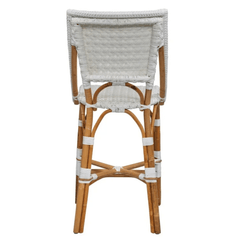 Biscayne Bistro Counter Stool - White & Natural - Our Boat House