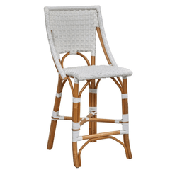 Biscayne Bistro Counter Stool - White & Natural - Our Boat House