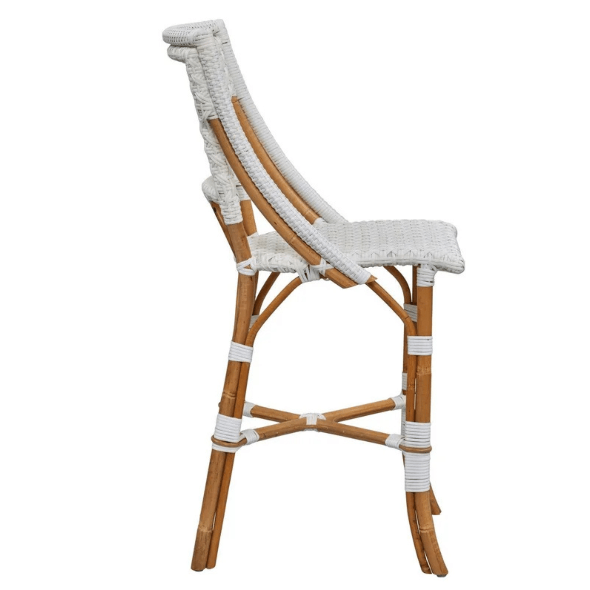 Biscayne Bistro Counter Stool - White & Natural - Our Boat House