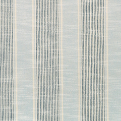Textured fabric with horizontal stripes in blue and gray on a light gray background