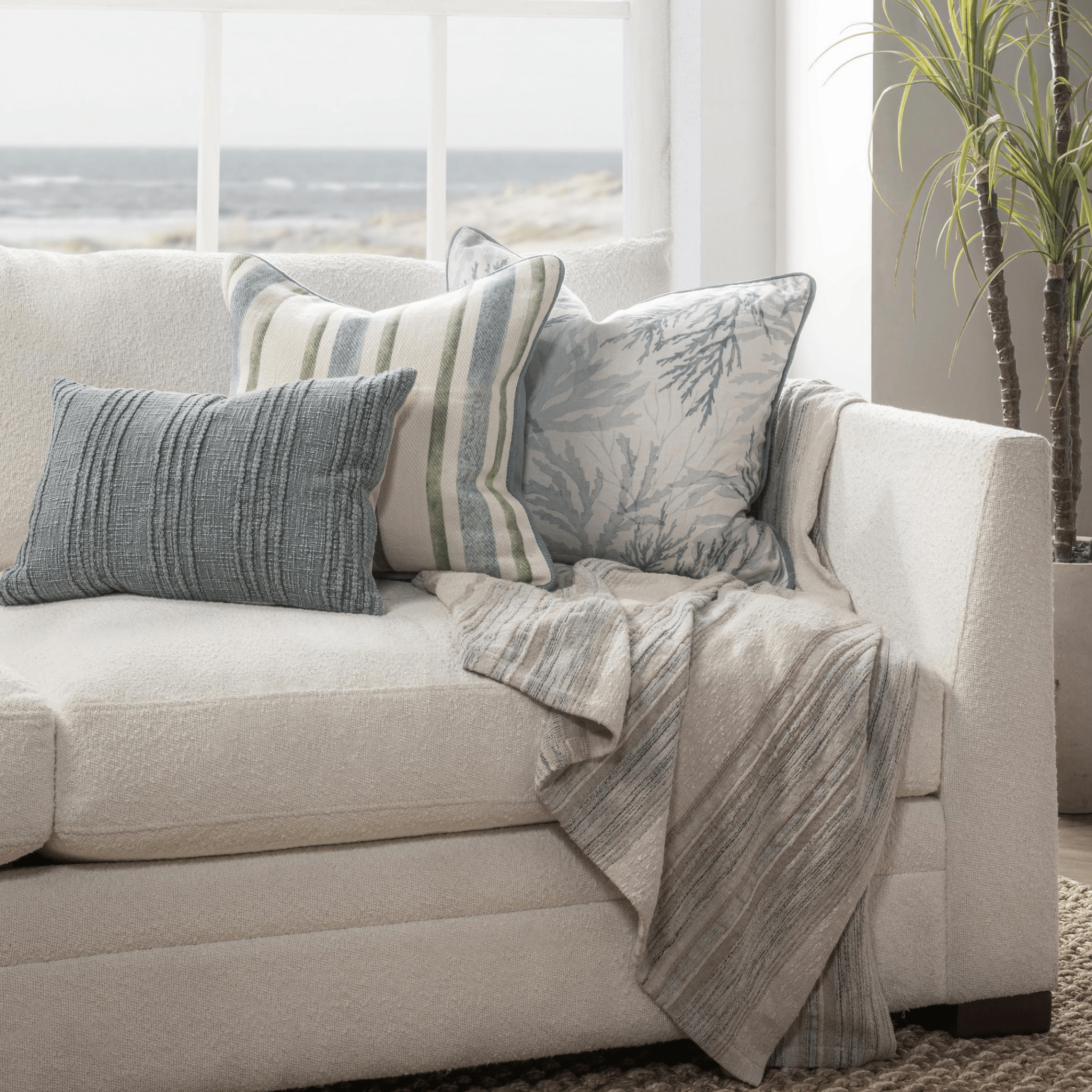 Blue Lagoon Translucent Coral Pillows - s/2 - Our Boat House