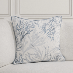 Blue Lagoon Translucent Coral Pillows - s/2 - coastal inspired home furnishing