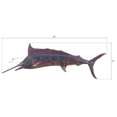 Blue Marlin Wall Sculpture - Three Finishes - Our Boat House