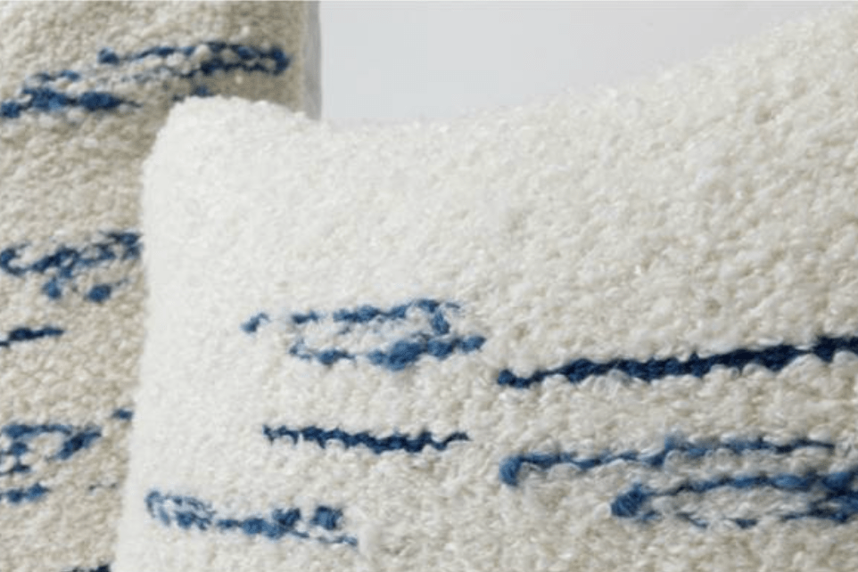 Bouclé Bianco & Azure Multi Stripes - Our Boat House