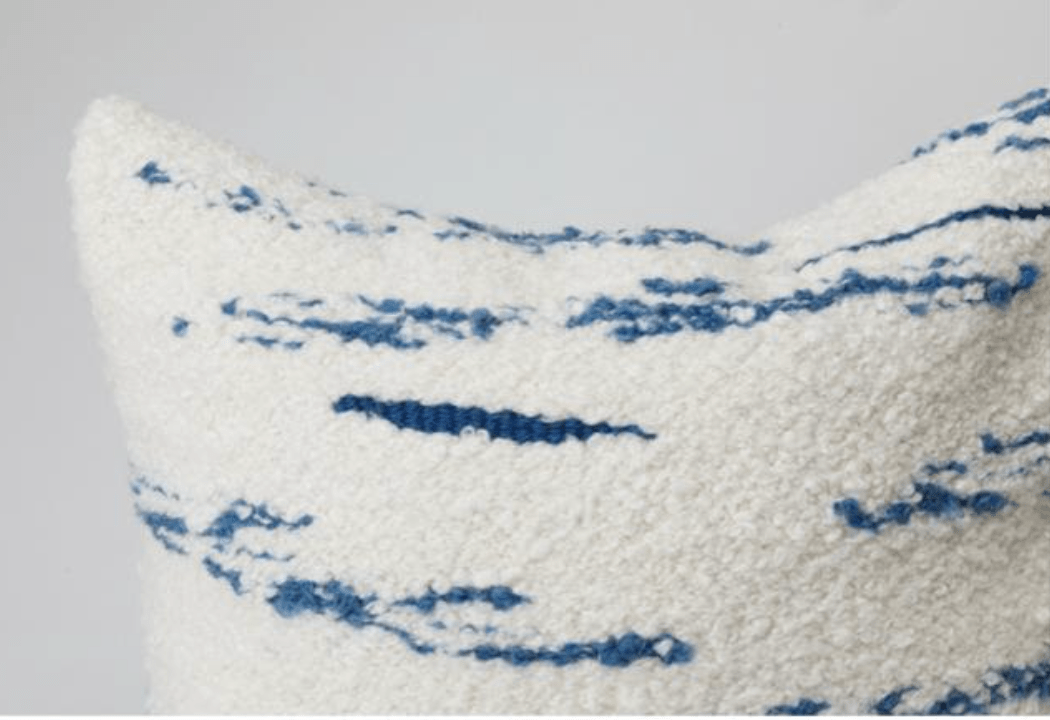Bouclé Bianco & Azure Multi Stripes - Our Boat House