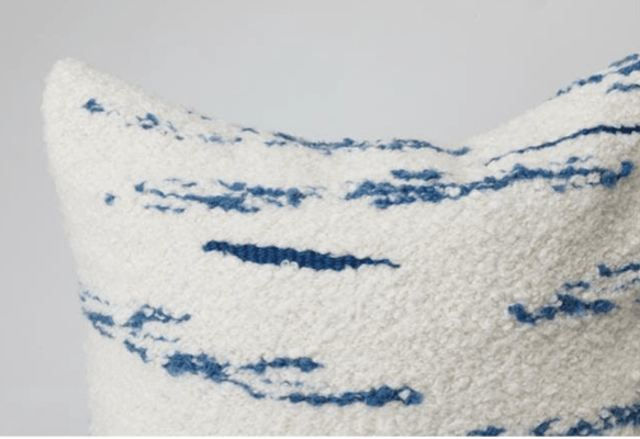 Bouclé Bianco & Azure Multi Stripes - Our Boat House