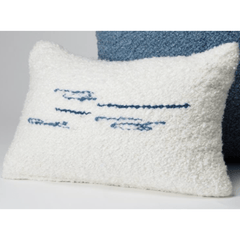 Bouclé Bianco & Azure Multi Stripes - Our Boat House