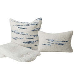 Bouclé Bianco & Azure Multi Stripes - Our Boat House