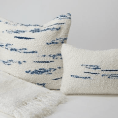 Bouclé Bianco & Azure Multi Stripes - Our Boat House
