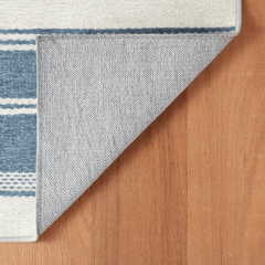 Bowman Stripe Washable Rug - Blue - Our Boat House