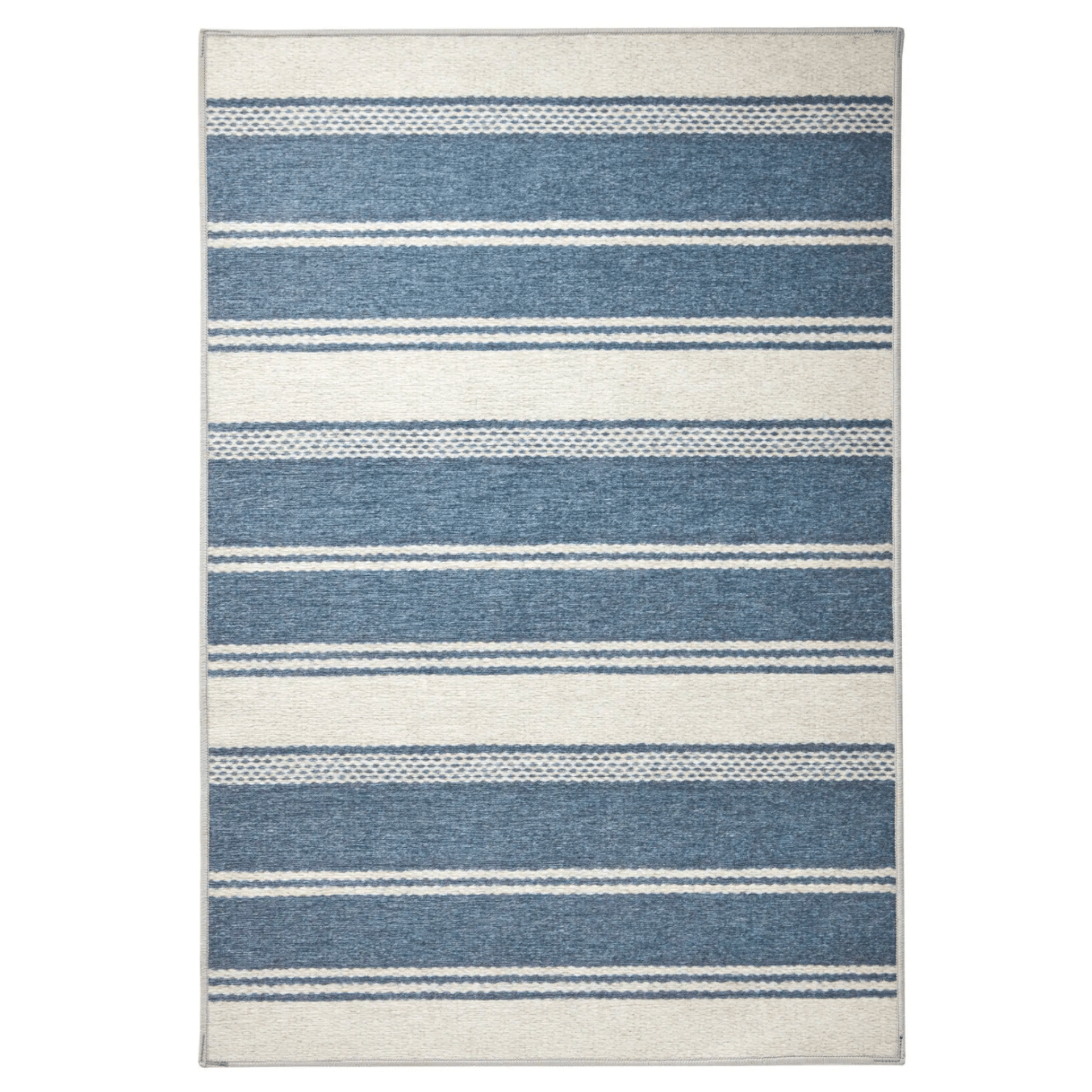 Bowman Stripe Washable Rug - Blue - Our Boat House