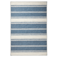 Bowman Stripe Washable Rug - Blue - Our Boat House