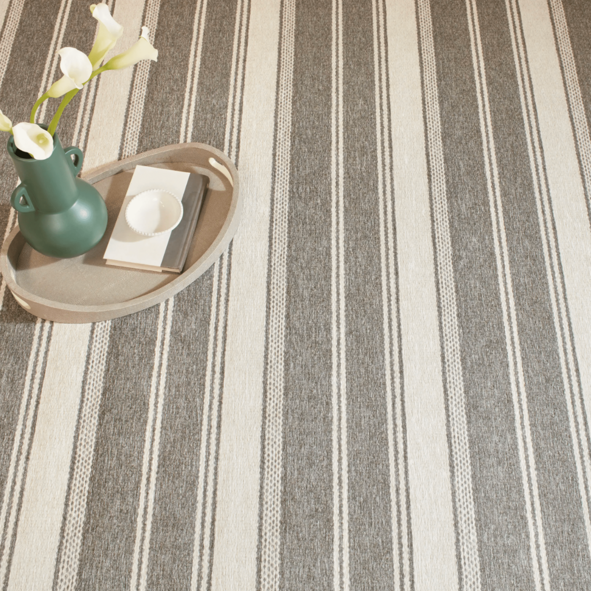 Bowman Stripe Washable Rug - Grey - coastal inspired home furnishing lifestyle