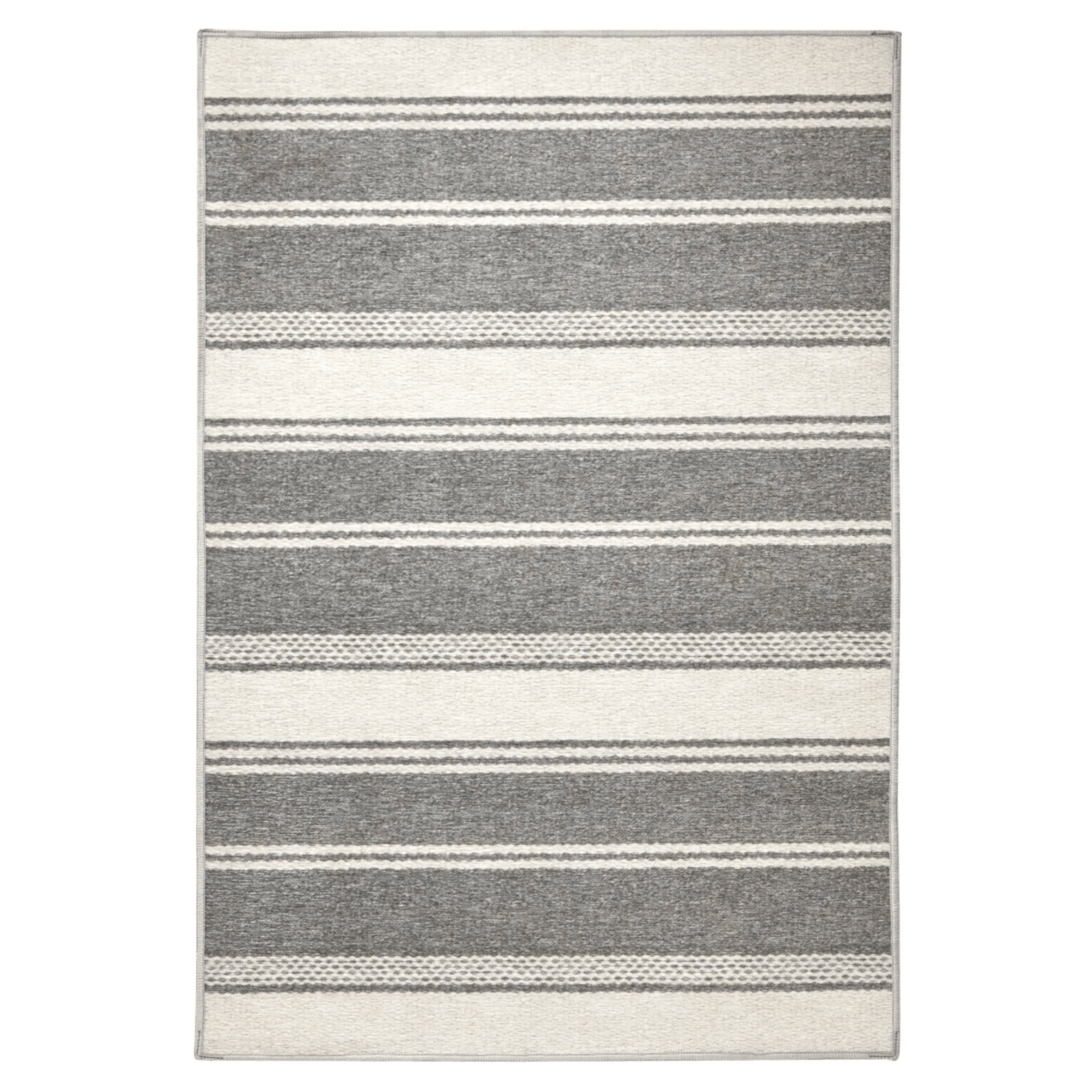 Bowman Stripe Washable Rug - Grey - Our Boat House