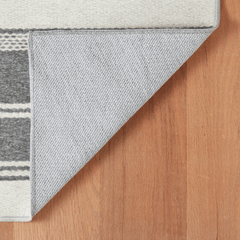 Bowman Stripe Washable Rug - Grey - Our Boat House