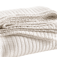 Boyfriend Matelasse Coverlet - Ivory - Our Boat House