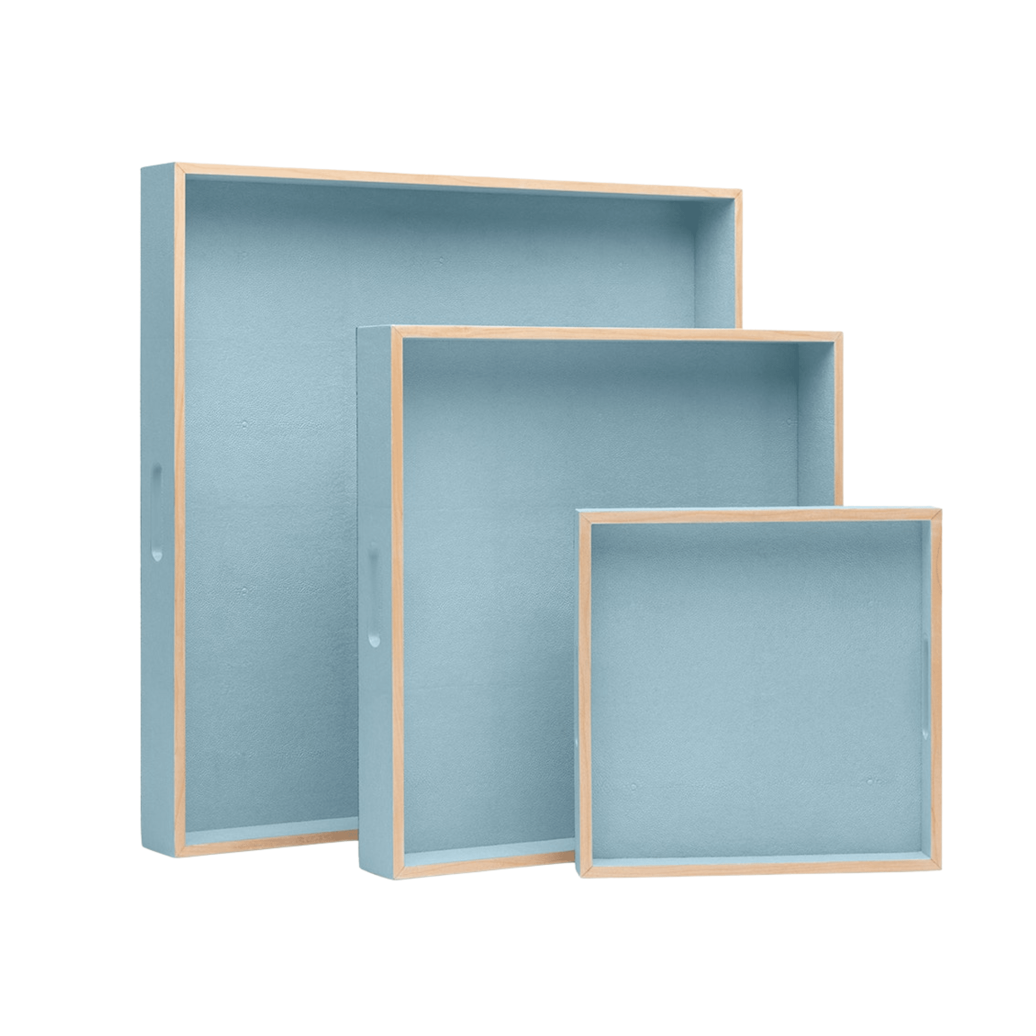 Bradenton Powder Blue Trays - Set of Three - Our Boat House