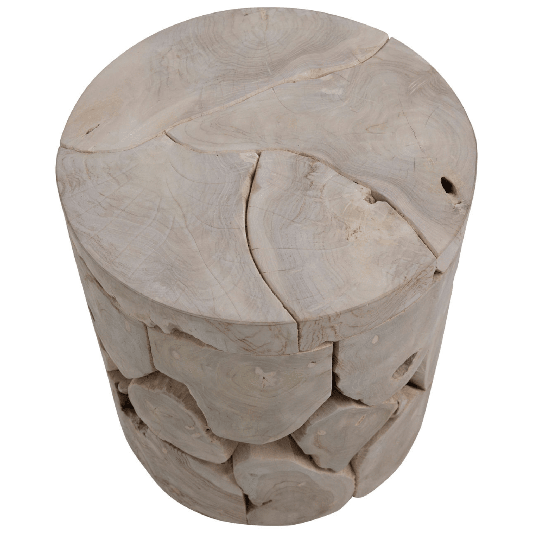 Brantly Round Teak Slice Side Table - Our Boat House